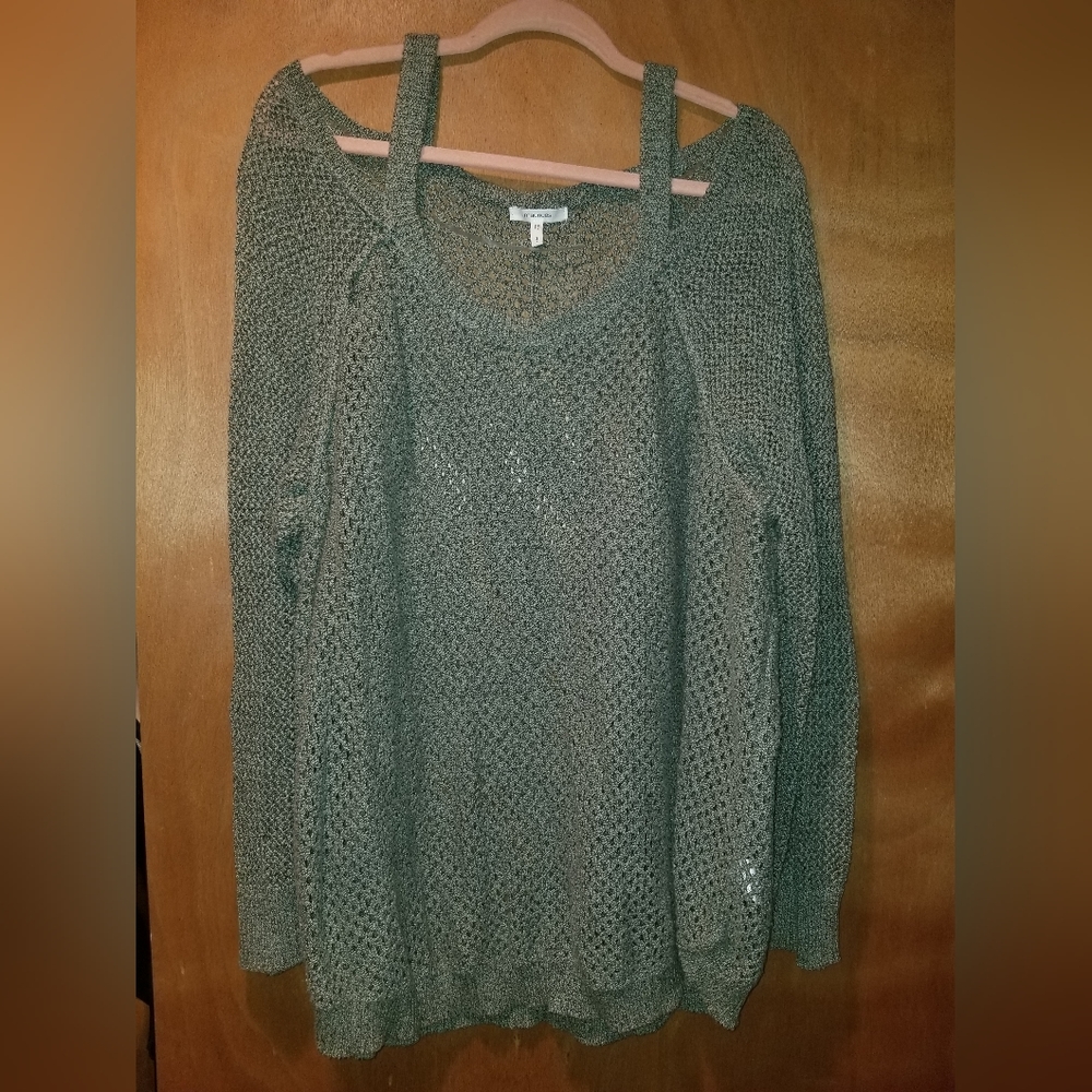 Olive Green Sweater, Maurices, 3x, Cold Shoulder